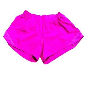 lululemon Hotty Hot Lined Running Shorts Sonic Pink Womens Size 6 Tall
